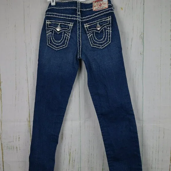 True Religion Girl’s Jeans Size 14 White Stitching - Picture 4 of 5